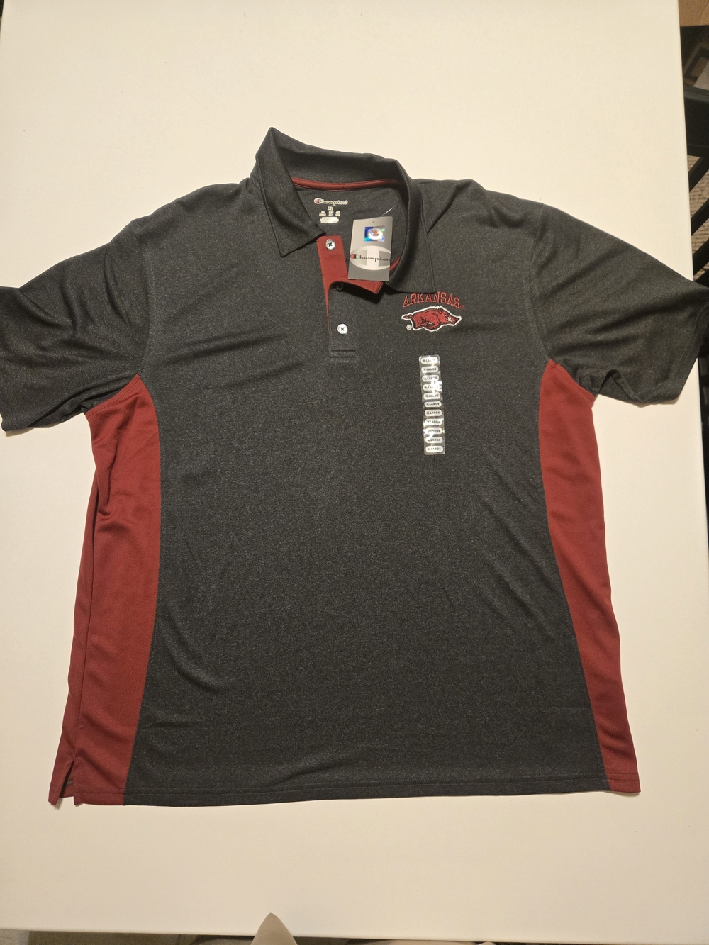 Champion Arkansas Razorbacks Black & Cardinal Polo Shirt